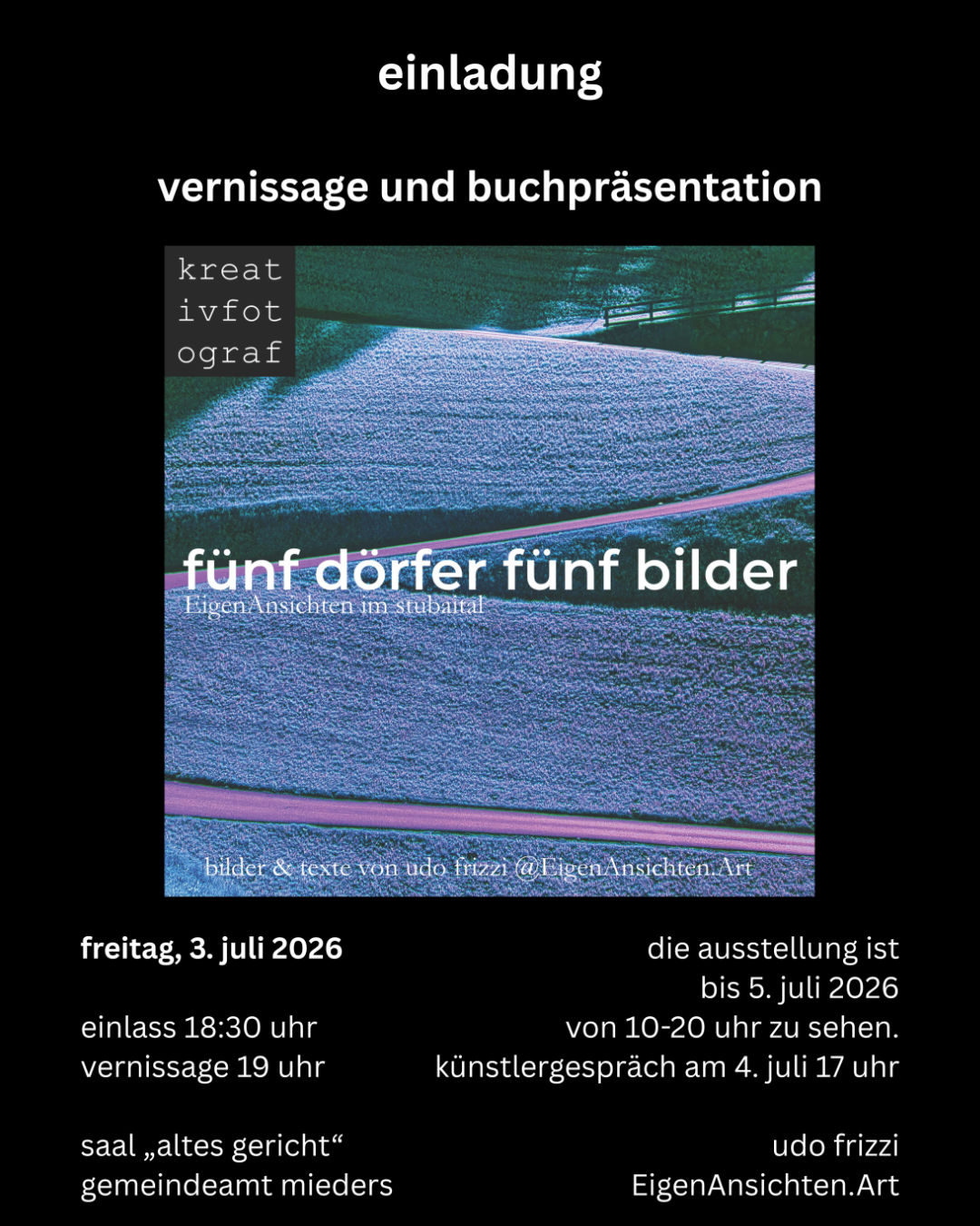 fünf dörfer, fünf bilder: Vernissage & Buchpräsentation
